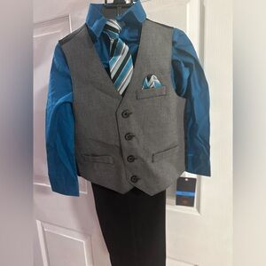 Dockers Blue Shirt and Gray Vest Set size 4